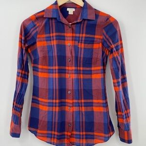 J crew plaid top